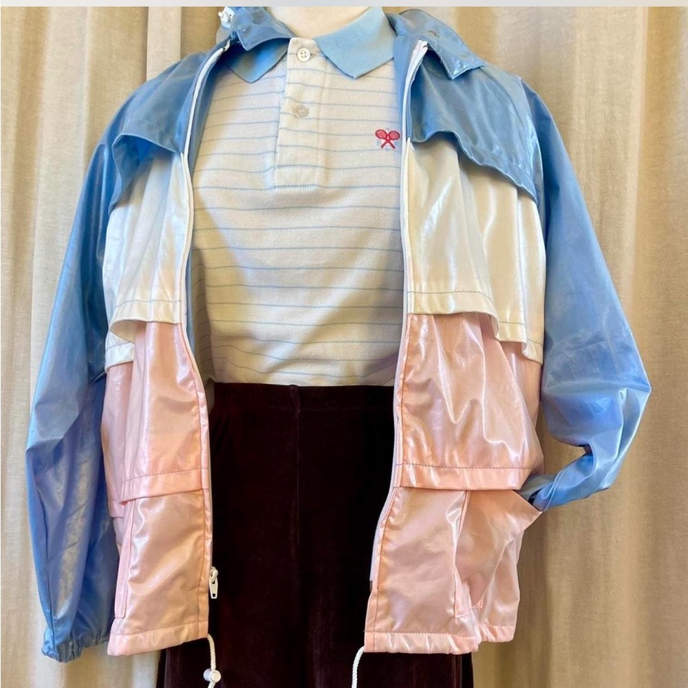 80s pastel windbreaker colorblock oversized jacket